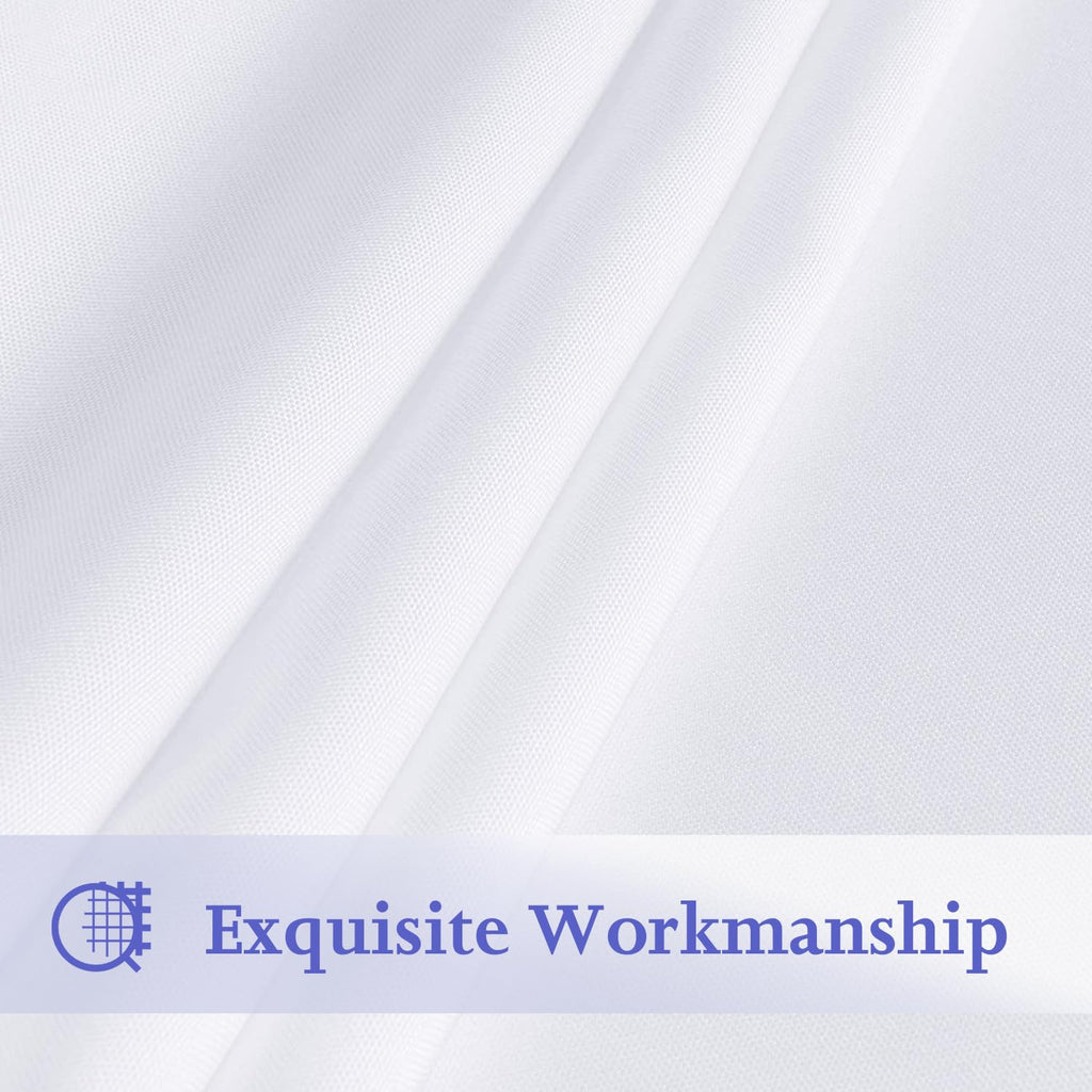 6 Pack White 90 Inch Round Tablecloths. Stain and Winkle Resistant Polyester Washable White TableCloths for Parties