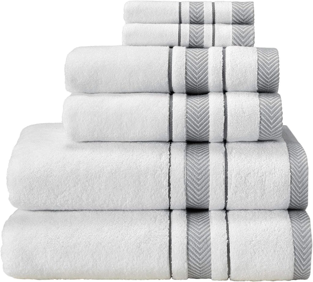 Bath Towels Set - Luxury 6-Piece Cotton Towels, Soft Absorbent & Quick Dry, 600 GSM Bath Towels Spa Quality
