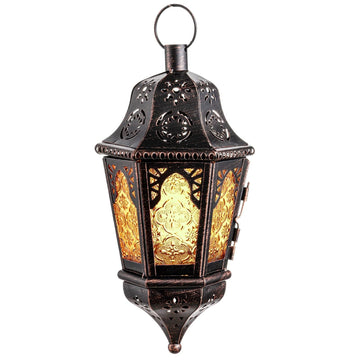Moroccan Lantern Decorative Indoor & Outdoor, 13.6'' Vintage Decorative Hanging Lanterns with Chain Porch Patio