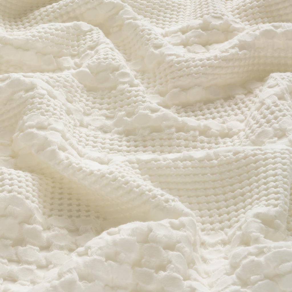 Cotton Waffle Pillow Shams Standard Size 20" x 26", Ivory, No Insert