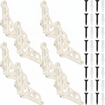 8 Pack 4-1/8 x 3-5/8 Shelf Bracket Decorative L Cast Iron Shelf