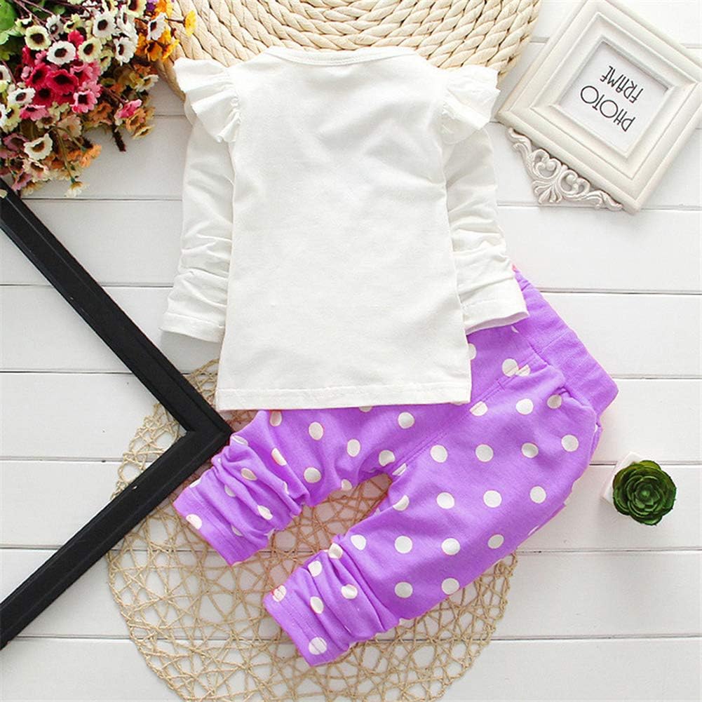 Cute Toddler Baby Girls Clothes Set Long Sleeve T-Shirt and Pants Kids 2pcs Outfits