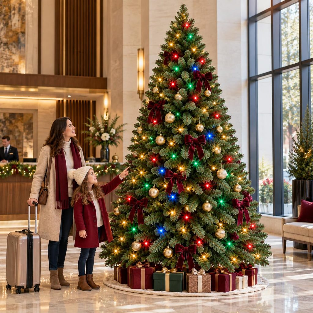 Full Prelit Christmas Tree 9FT, 800 Dual-Color LEDs, 2468 Tips