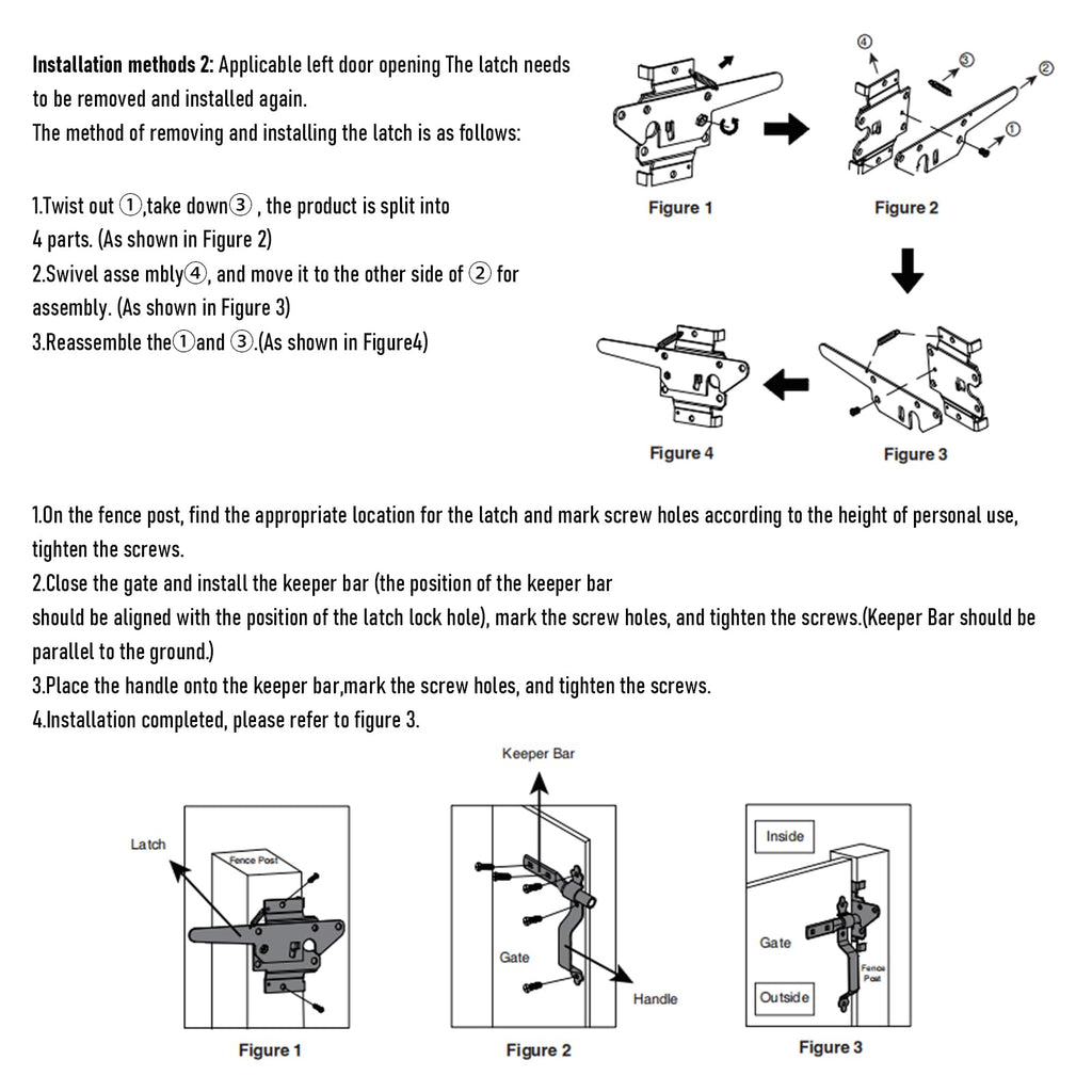 Heavy Duty Wood Gate Kit, 8 Inch Decorative T Hinge and Spring Loaded Latch Gate Kit with Screws for Wooden Fence Shed