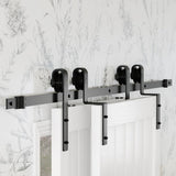 Bypass Barn Doors, 96" x 84" Sliding Barn Door with 8(4 x 2) FT Sliding Bypass Barn Doors Hardware K