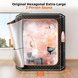 Portable Sauna Box, 2 Person Portable Steam Sauna for Home, Large Sauna Tent with 2 Steamer