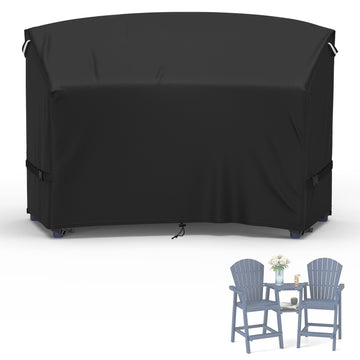 Adirondack Chair Cover, Outdoor Waterproof Cover for Tall Adirondack Chair Set of 2 with Table, Black Waterproof Oxford
