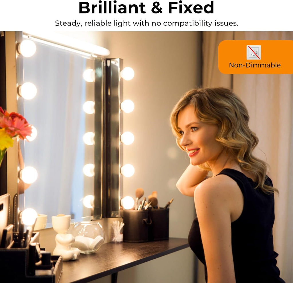 Vanity Light Bulbs, G25 LED Globe Light Bulbs for Makeup Mirror Dressing Room, 60W Equivalent, 2700K Soft White