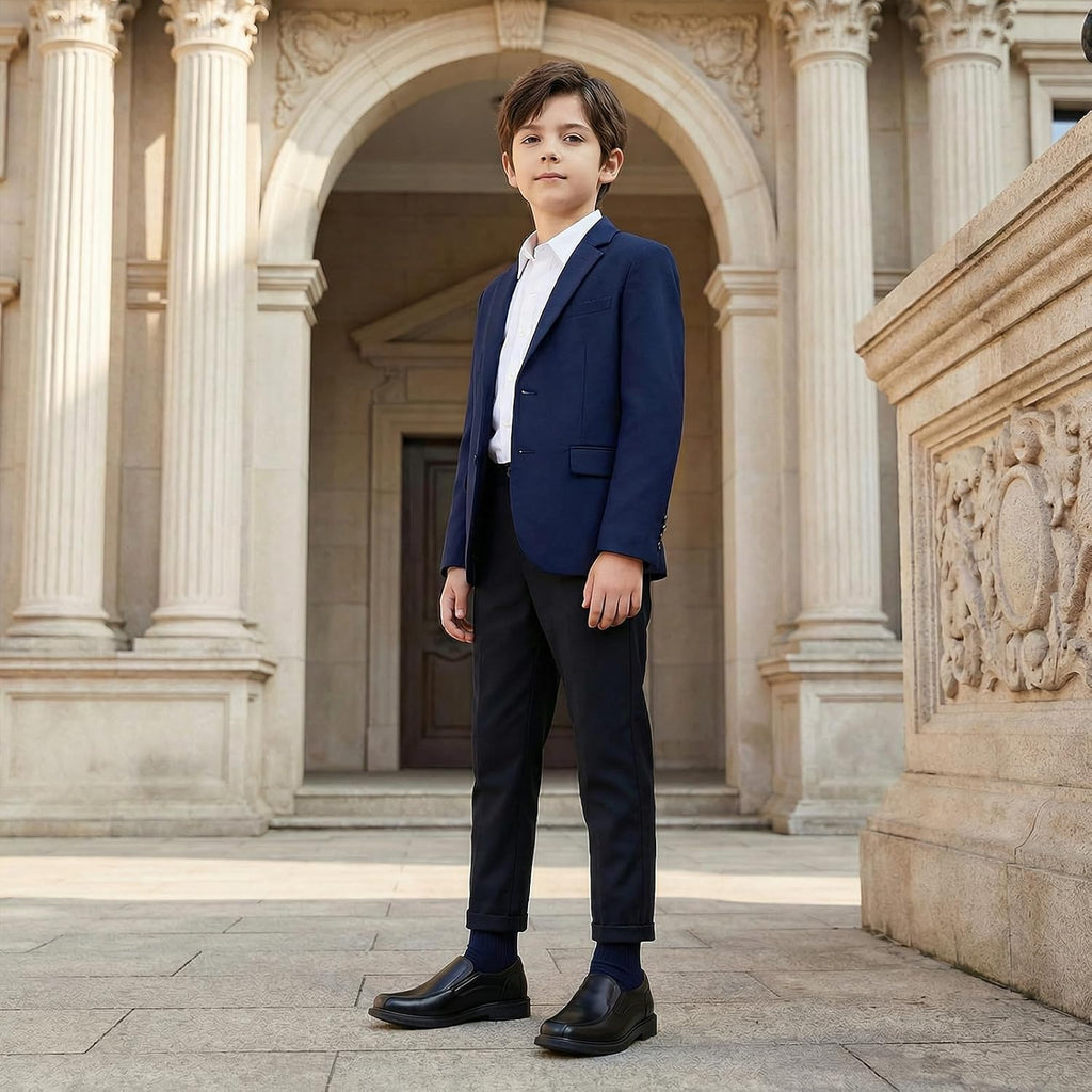 Boys Dress Shoes Slip On Loafers Casual Square Toe Church Shoes