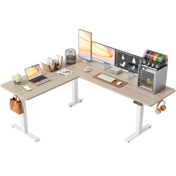 75" x 63"L Shaped Standing Desk Adjustable Height, Electric Stand up Corner Computer Desk, Sit Stand Home Office Desk