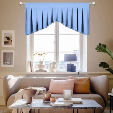 Window Valance Light Sky Blue Blackout Valances, Rod Pocket, Pack of 1 (Light Sky Blue, 39" W x 20" L)