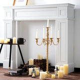 Gold 5 Arm Floor Candelabra - 28" Metal Spiral Candle Holder, Antique Candle Opera Centerpiece Stand for Events