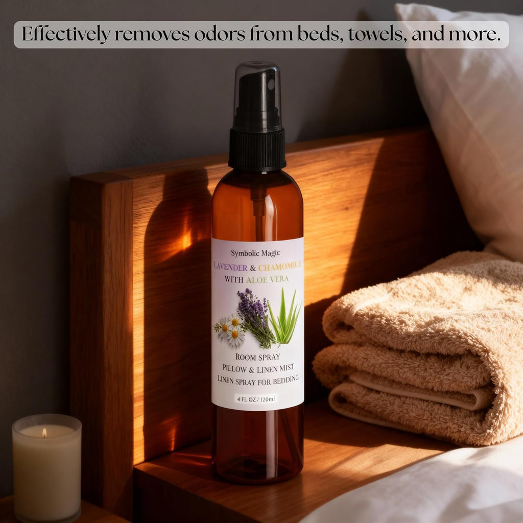 Lavender Essential Oil Room Spray - Linen Spray for Bedding, Sleep, Pillow, Bed, Aromatherapy Oils for Sleep - Set of 4