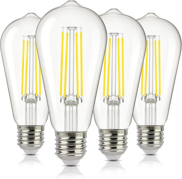 ST19 Dusk to Dawn LED Outdoor Light Bulb, 1400LM Sunlight Sensor Light Bulbs, 8W (100W Equivalent), 5000K Daylight
