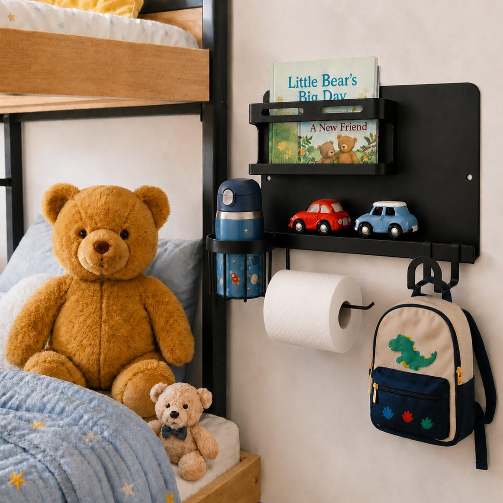 Floating Bedside Wall Shelf, Metal: Wall Organizer for College Dorm Decor