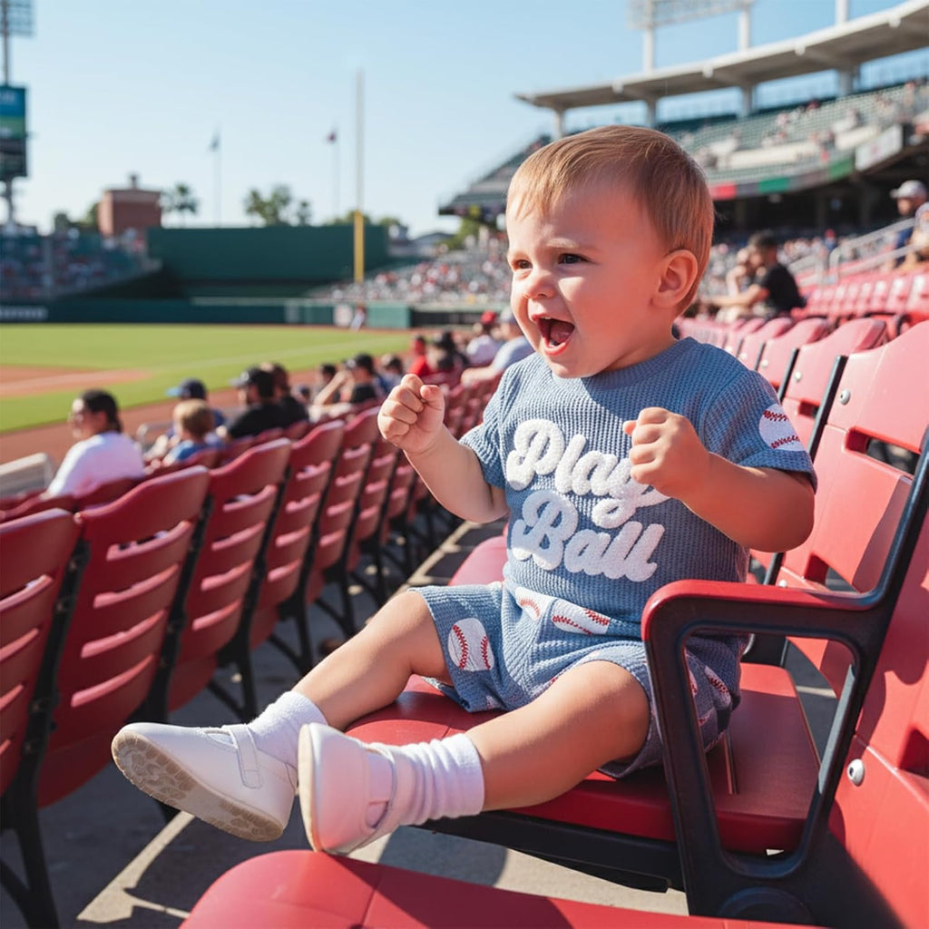 Toddler Baby Boy Football Summer Outfits Game Day T-shirt Shorts