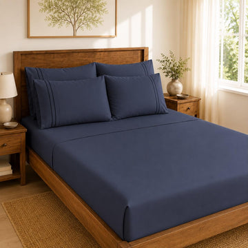 Sheet Set, 6 Piece Hotel Style, Deep Pocket, Slate Blue