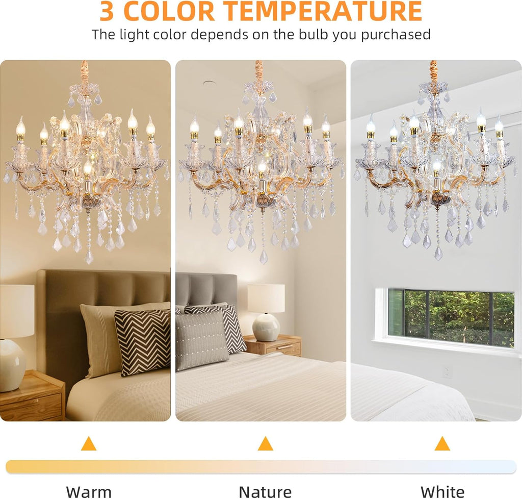 Crystal Chandeliers Light Dining Room_K9 Modern Chandelier Lights for Bedroom - 7 E12 Bulbs Hanging Pendant Lighting Fixtures for Living Room Kitchen Farmhouse Hallway Ceiling Entryway A111-B0F443LL1G