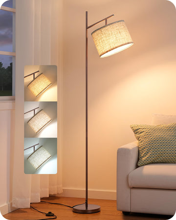 64.7" Modern Arc Floor Lamps, Brown Standing Lamp