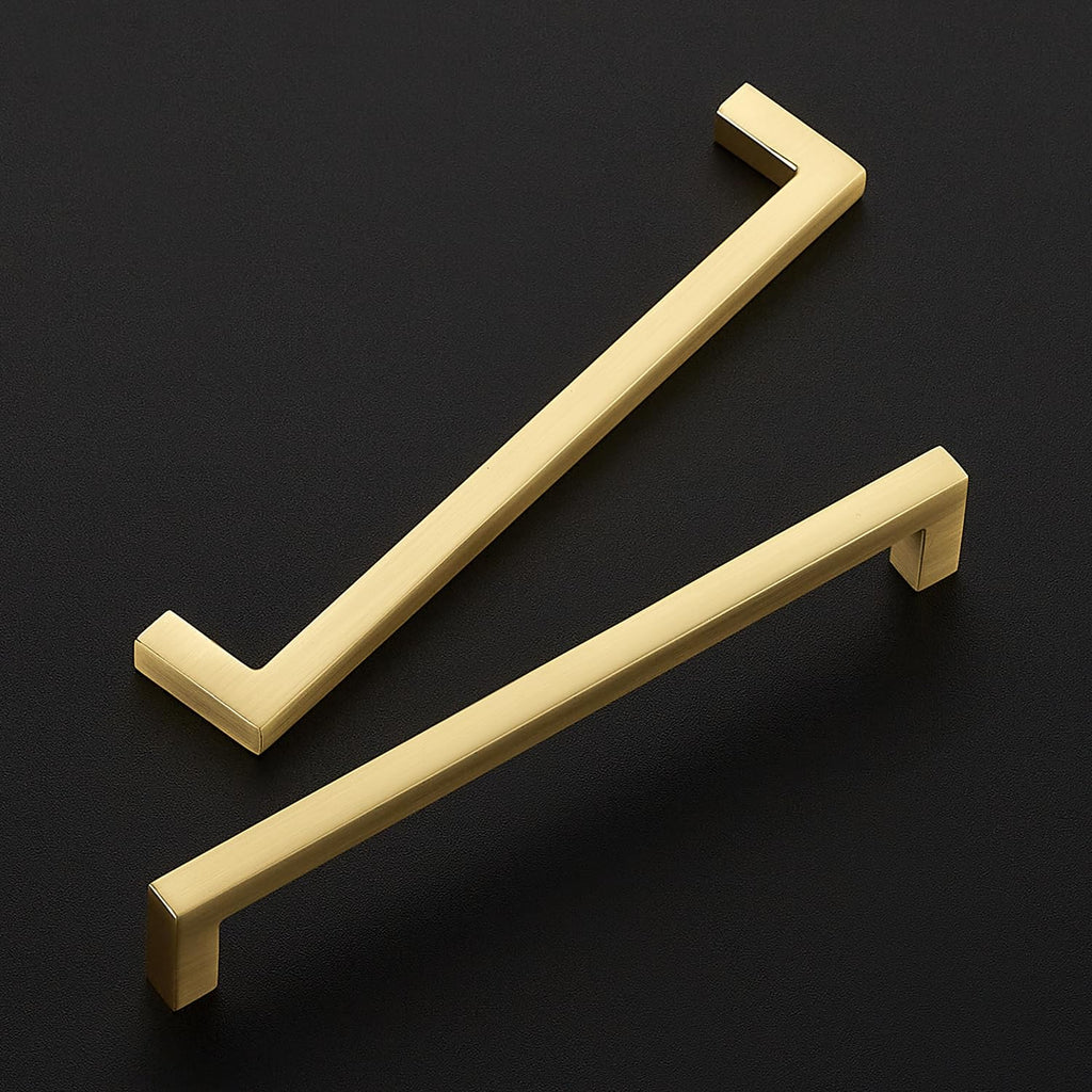 Brushed Gold Cabinet Handles Solid Cabinet Pulls 6-1/4 Inch 15 Pack