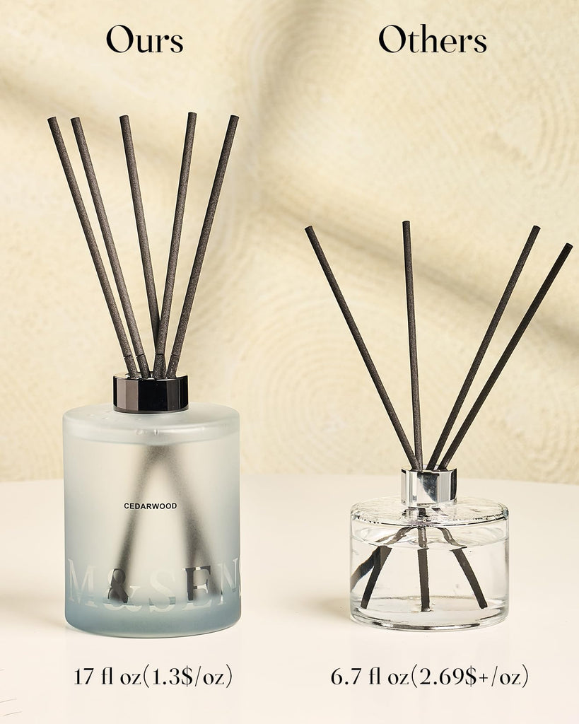 Reed Diffuser Set, Cedarwood, 17 oz Natural Essential Oil