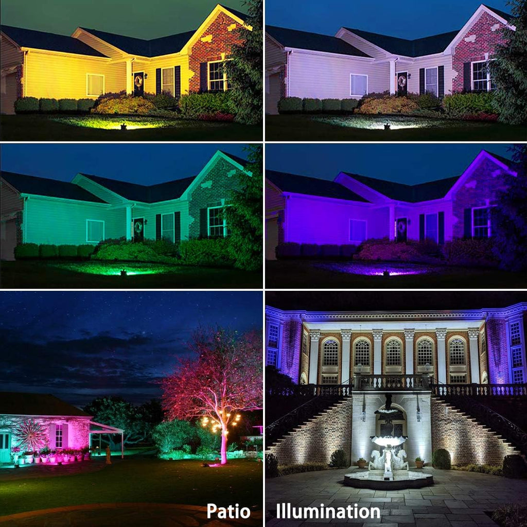 Led Flood Light Outdoor 30W,300W Equivalent, Color Changing RGB Lights | Remote Control, 120 RGB Colors, Warm White