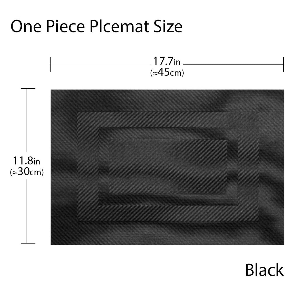 Placemats,Washable Vinyl Woven Table Mats,Elegant Durable Placemats for Dining Table Set of 4 (18 x 12 inches, Pure