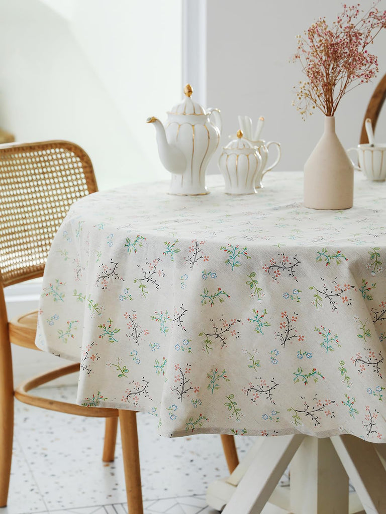 Pastoral Round Table Cloth 100% Polyester Fabric 60 Inch Diameter