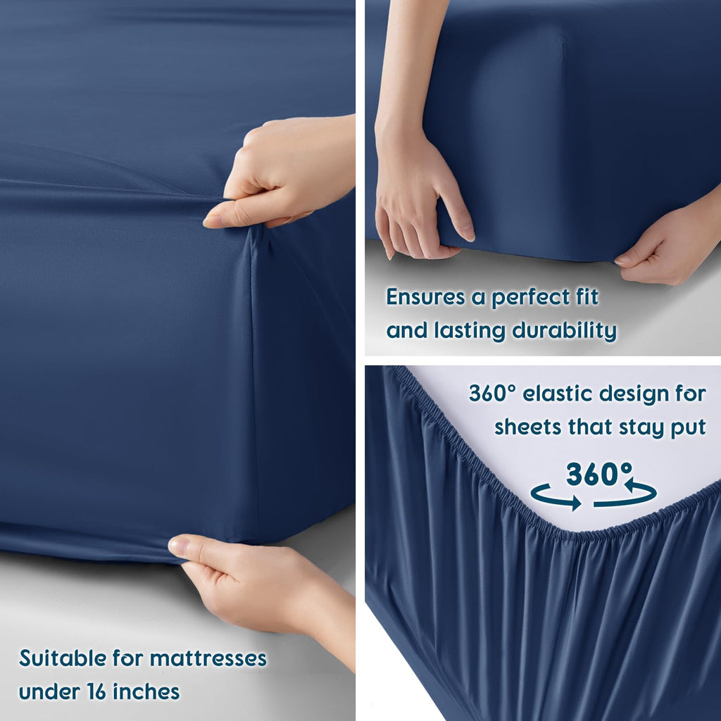800 Series 100% Egyptian Cotton King Sheet Set, Sateen Weave