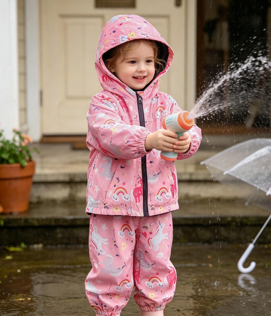 Toddler Rain Suits Waterproof Baby Rain Coat Jacket Pants 2PCS