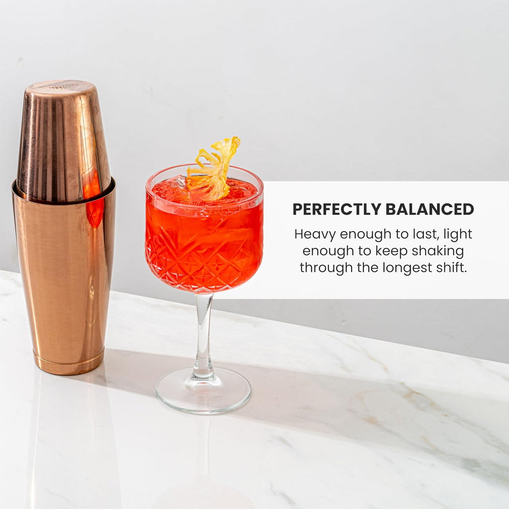 Boston Cocktail Shaker Set, , 18 and 28 Oz Tins, Copper - Set of 2