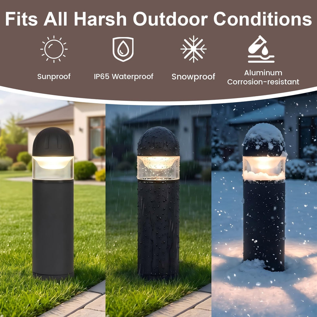 Low Voltage Landscape Lighting Aluminum LED Bollard Lights 2 Pack