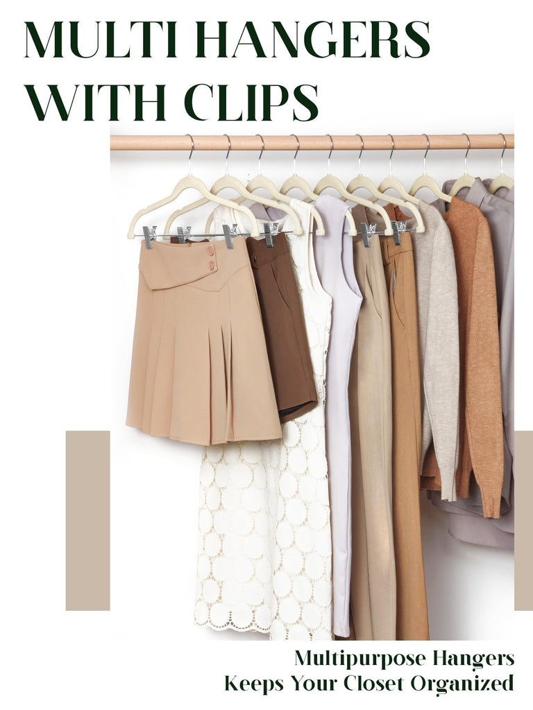 Velvet Skirt Hangers - Pack of 24 - Velvet Hangers with Clips