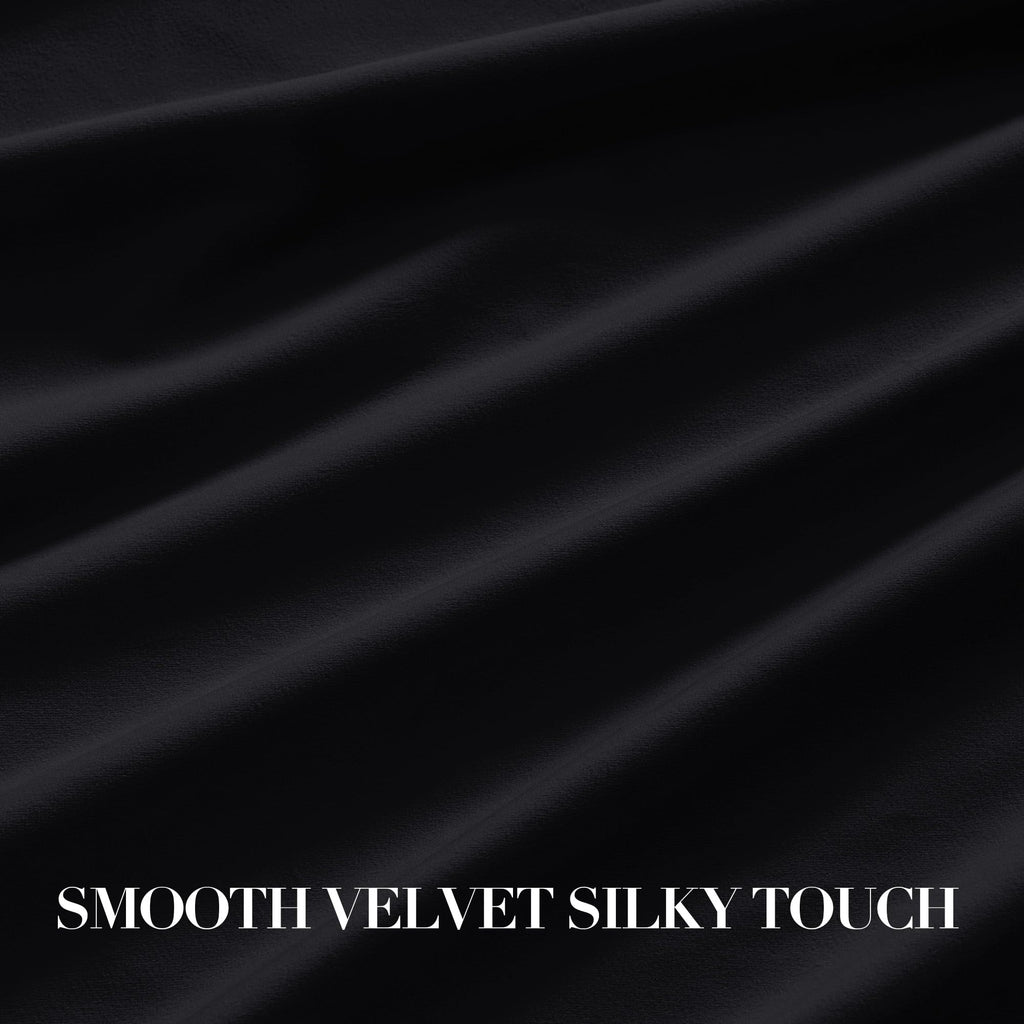 Jet Black Velvet Curtains 144 inch Long, 52" W x 144" L, 2 Panels