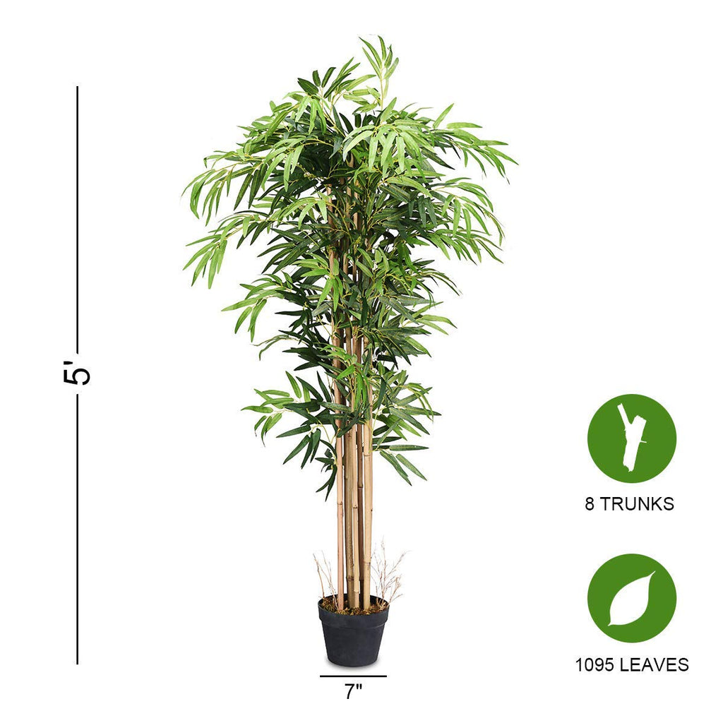 Artificial Bamboo Tree, Greenery Plants Pot, Decorative Fake Trees Artificial Trees Decor Indoor, Office, Entryway