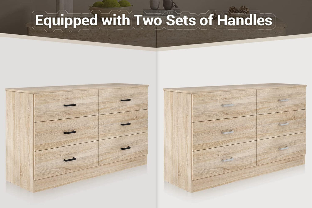 Dresser , 6 Drawer Double Dresser, Modern Chest of Drawers with Deep Drawers, TV Stand Large Storage Organizer