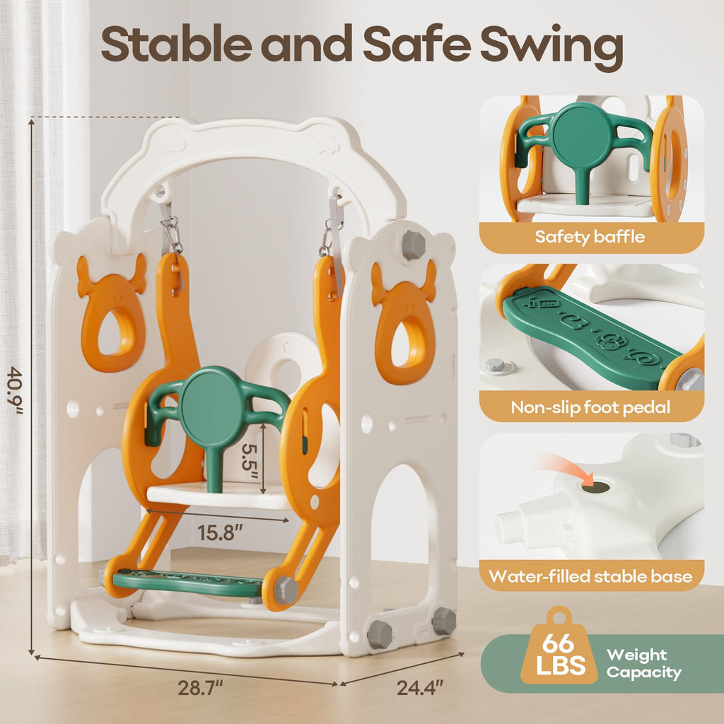 12 in 1 Toddler Slide and Swing Set, Kids Slide for Toddlers 1-3 Years Old, Baby Playset Indoor Outdoor with