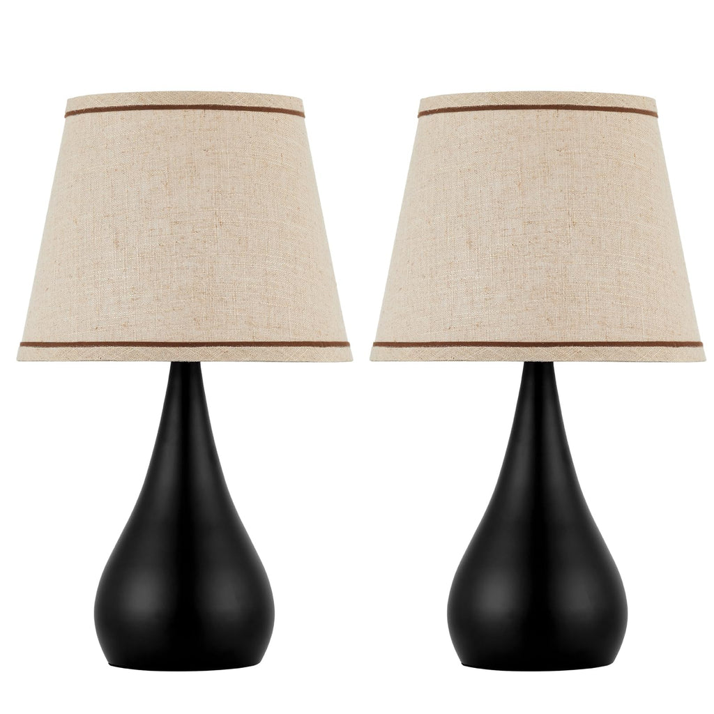 17.3'' Modern Touch Black Table Lamp Set of 2 with 3 Way Dimmable