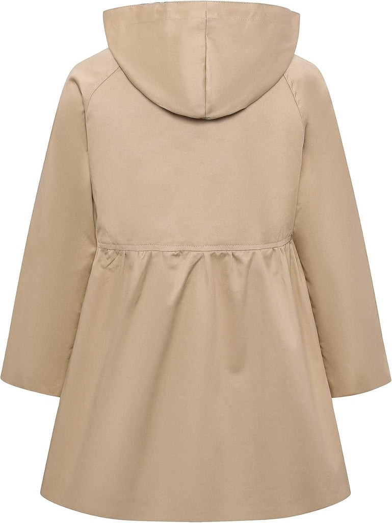 Girl's Single Breasted Trench Coat Hooded Dress Coat Outerwear