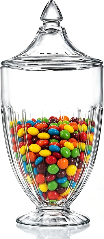 26oz Glass Cookie Jar with Lid, Clear Candy and Cookie Storage