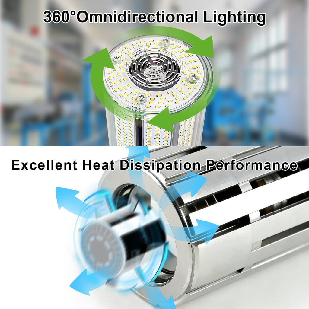 2 Pack 150W LED Corn Light Bulb 22500LM 5000K Daylight Super Bright LED Corn Bulbs, E26/E39 Base Light Bulb