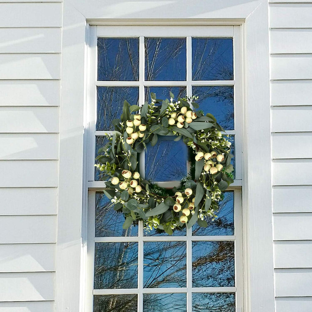 Eucalyptus Wreaths for Front Door 20 Inch Green Home Decor for Wall Porch Window Spring Summer Wreath with Big