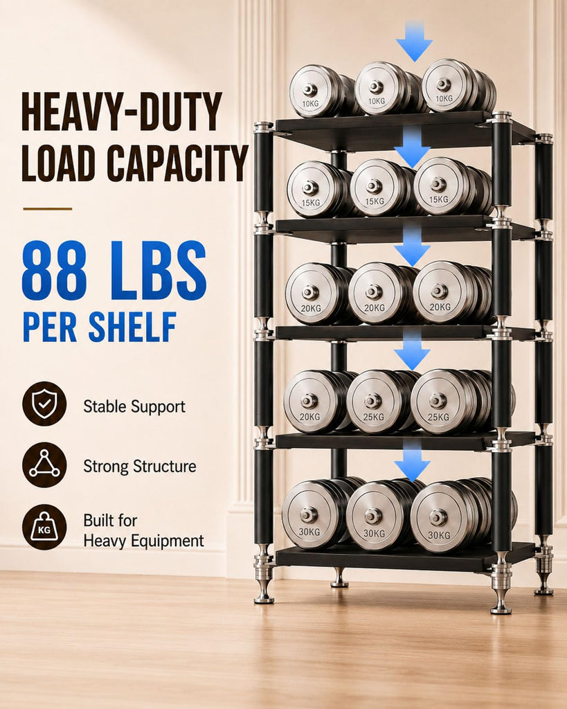 5-Tier HiFi Audio Rack, Audio Component Stand Black