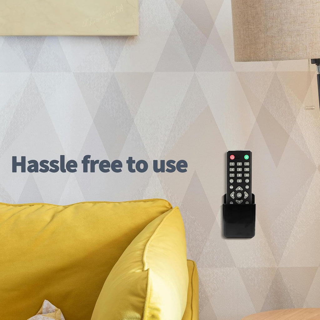 Remote Control Wall Mount Holder 2 Pack - Self Adhesive Ceiling Fan & TV Remote Organizer, Black