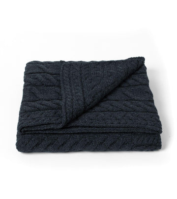 Woollen Mills Silver Strand Throw Blanket, Made in Ireland
