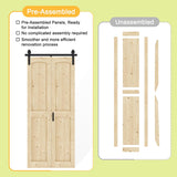 Water-Resistant Bifold Barn Door, 50" x 84" for 4 Closet Doors, Unfinished Bi Fold Barn Door with He