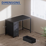 32 Inch Computer Desk with 4 Drawers Small Office Desk Bedroom Study Writing Simple Modern Computer Table Marble