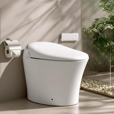 ELLAI Silver Strip Artistic Smart Toilet,Powerful Flush,Auto Open/Close,Comfort Height,Instant Warm
