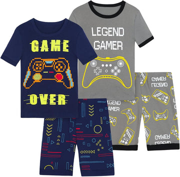 Boys Pajama Set, Piece Cotton Pajamas Short Summer PJs Kids Sleepwear