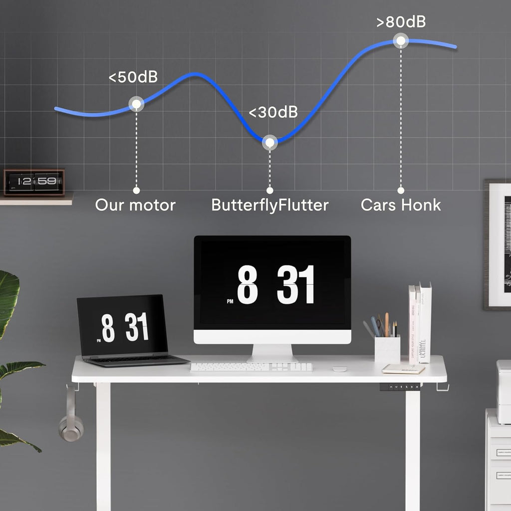 EN1 One-Piece Standing Desk 48 x 24 Inches Height Adjustable Electric Sit Stand Up Desk Home Office Desk
